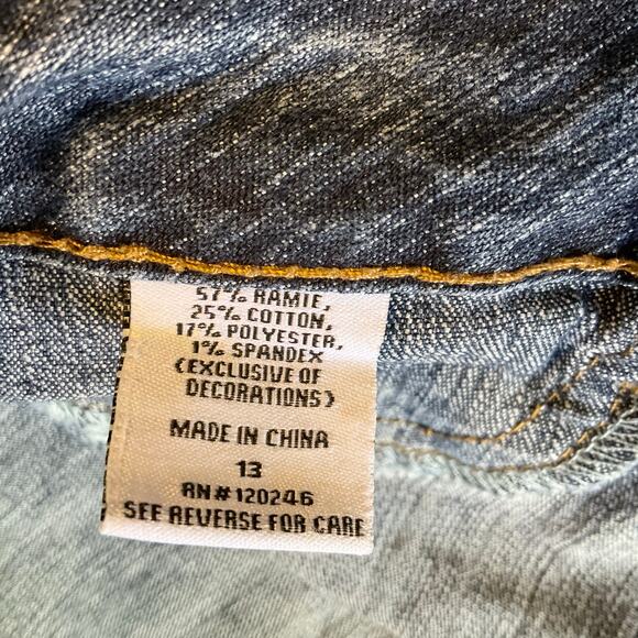 Wall Flower Women Skinny Jeans size 13 Blue Mid Rise Stretch Boot Cut - Picture 8 of 9